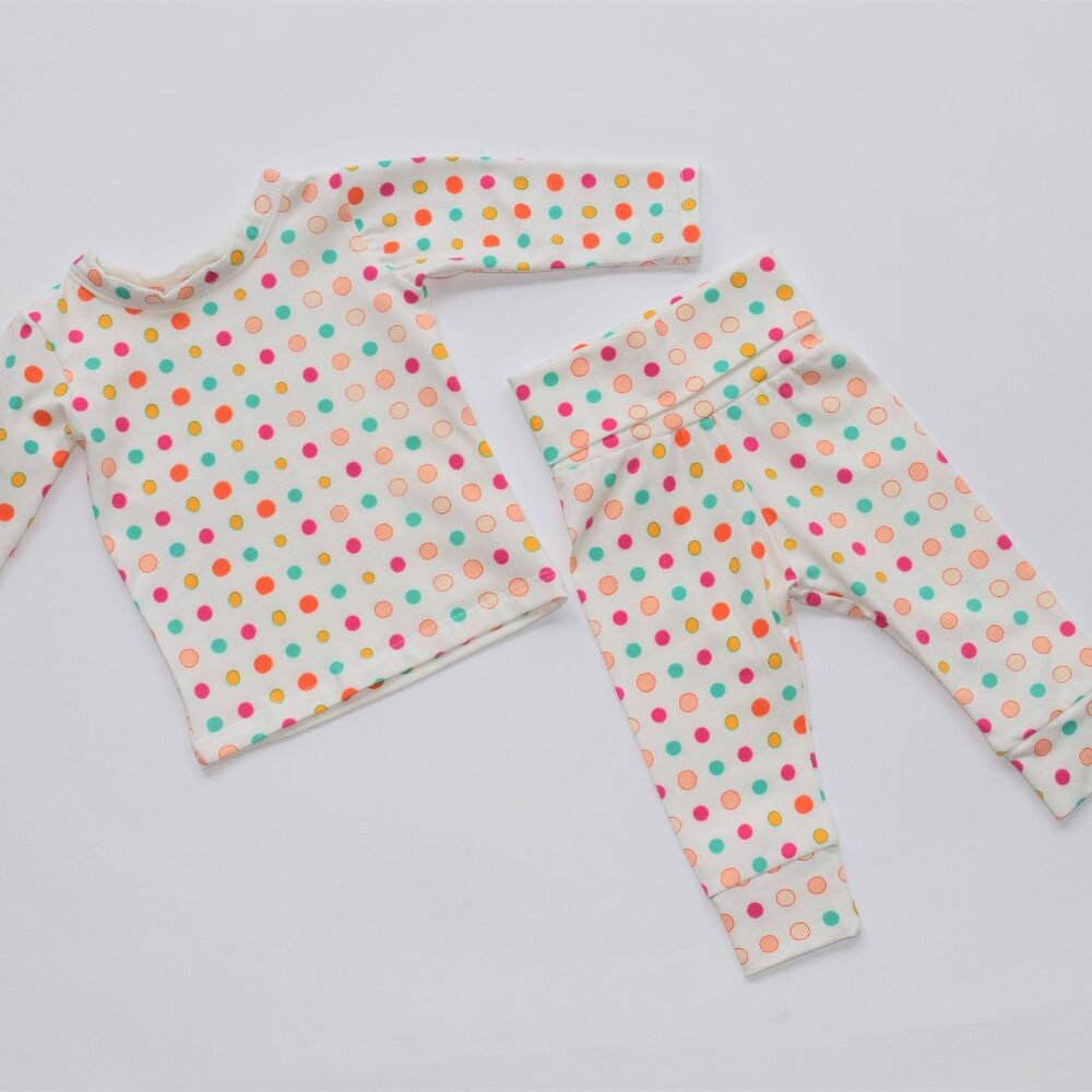 Baby pajamas - Polka dots - Loungewear set - Toddler long John set - Long-sleeve